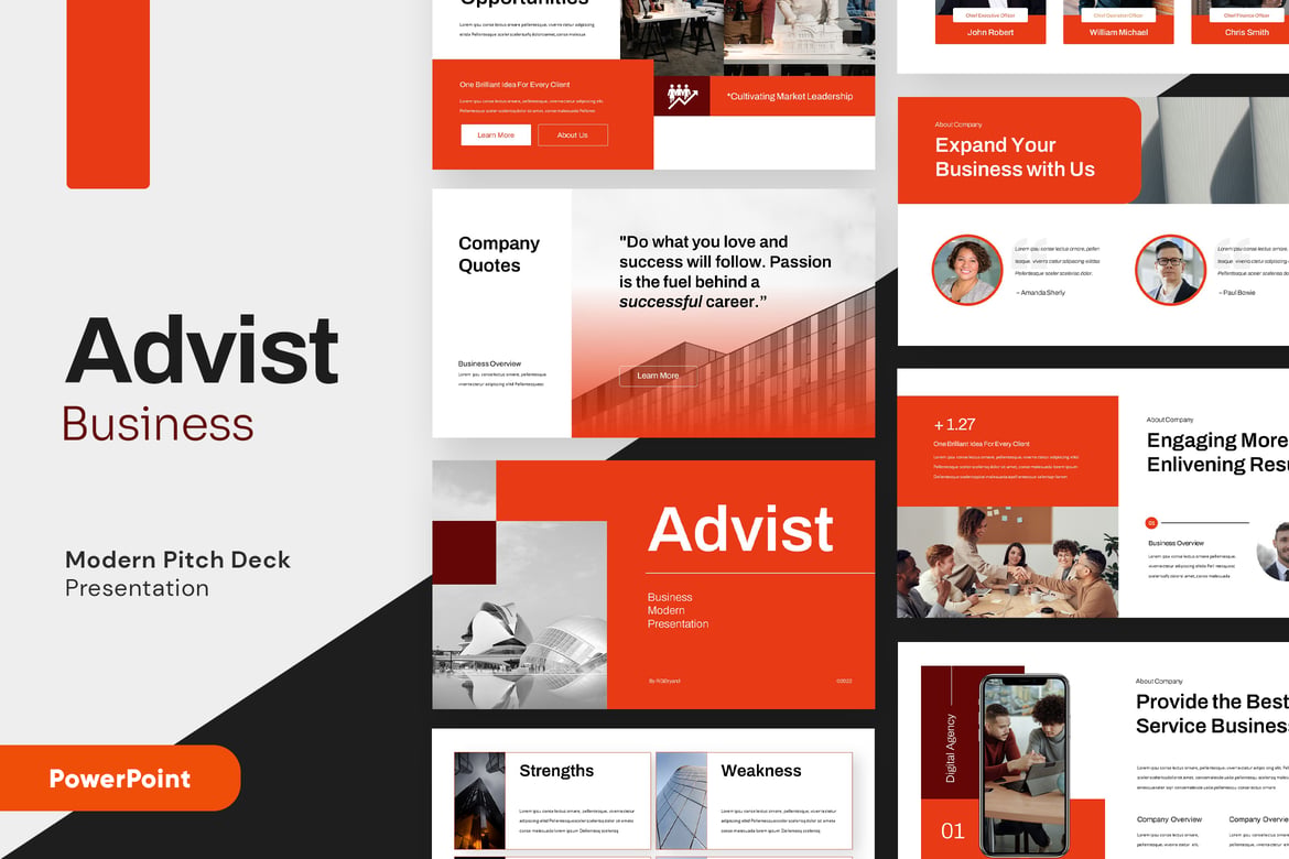 ADVIST - Template Presentasi Bisnis Modern untuk PowerPoint