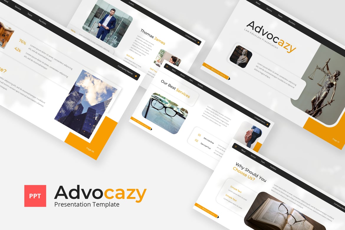 Advocazy — Template Presentasi PowerPoint untuk Pengacara
