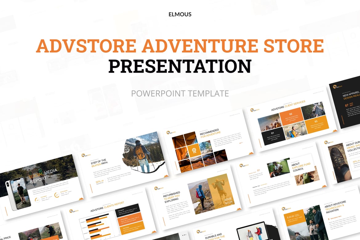 Template Presentasi Powerpoint Advstore Adventure Store yang Modern dan Profesional