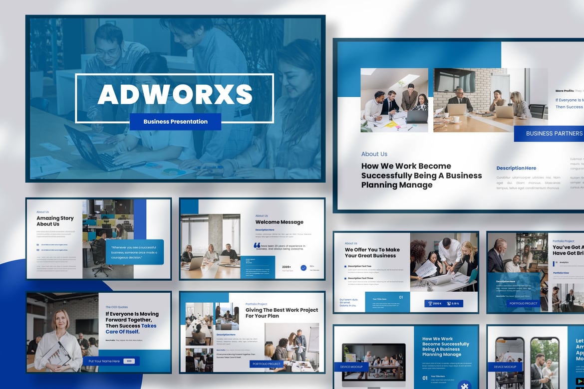 Adworxs - Template PowerPoint Serbaguna untuk Presentasi Menarik