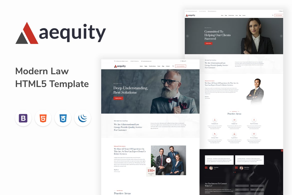 Aequity – Template Website Hukum HTML5 yang Profesional