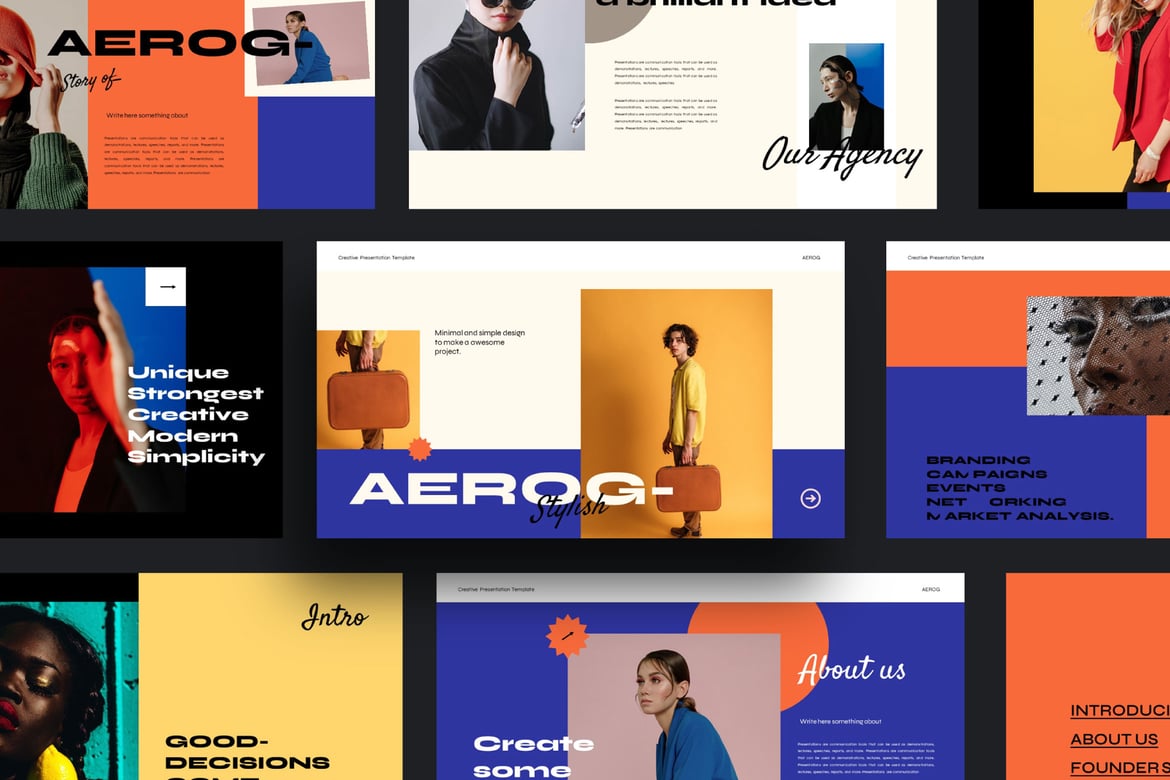 Template Presentasi PowerPoint Aerog Brand Kit yang Kreatif dan Modern