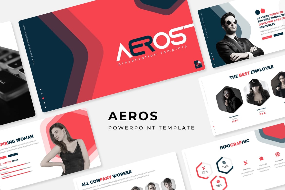 Template Presentasi PowerPoint Aeros yang Menawan