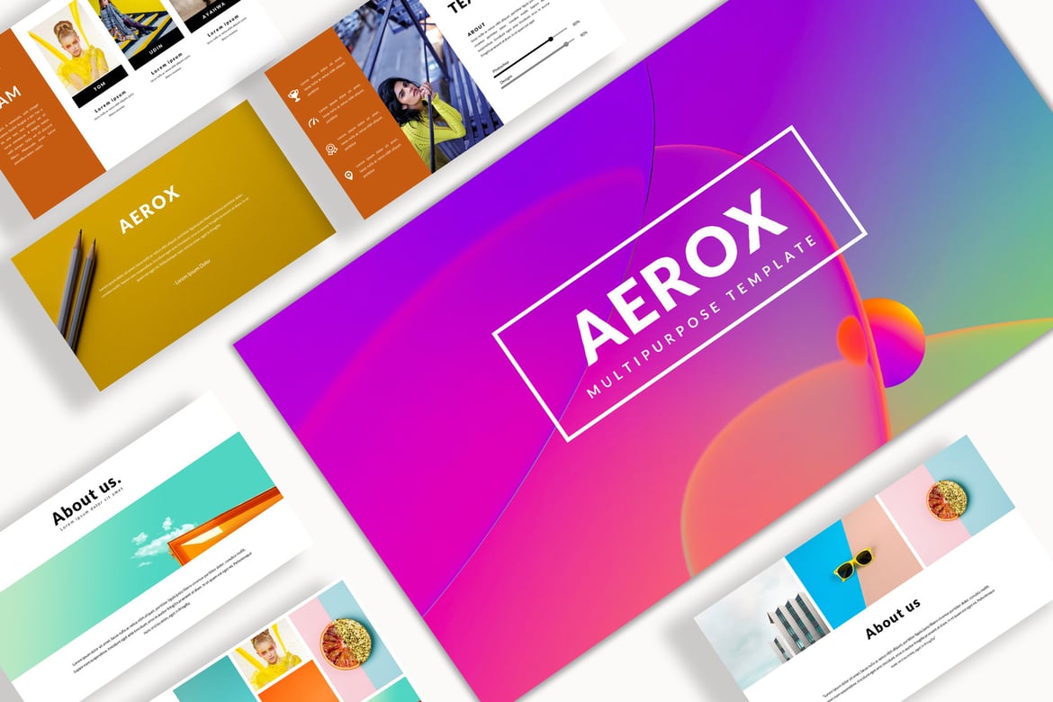 Template Presentasi Kreatif Aerox untuk PowerPoint