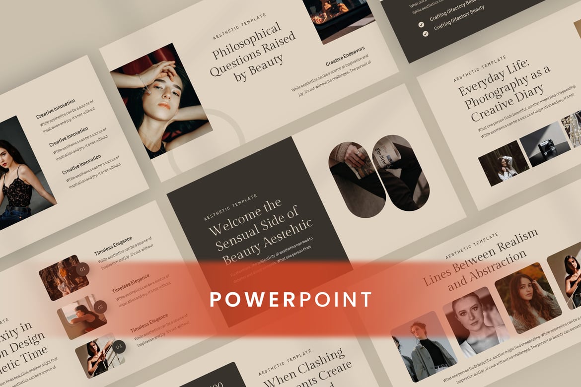 Template Powerpoint Kecantikan Aestetik yang Modern dan Elegan