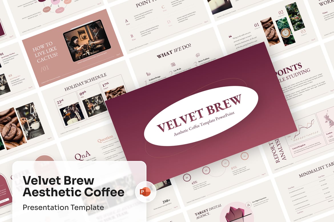 Template Presentasi PowerPoint Estetis Bertema Kopi