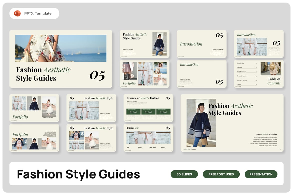 Template Presentasi Fashion Aesthetic yang Elegan dan Stylish