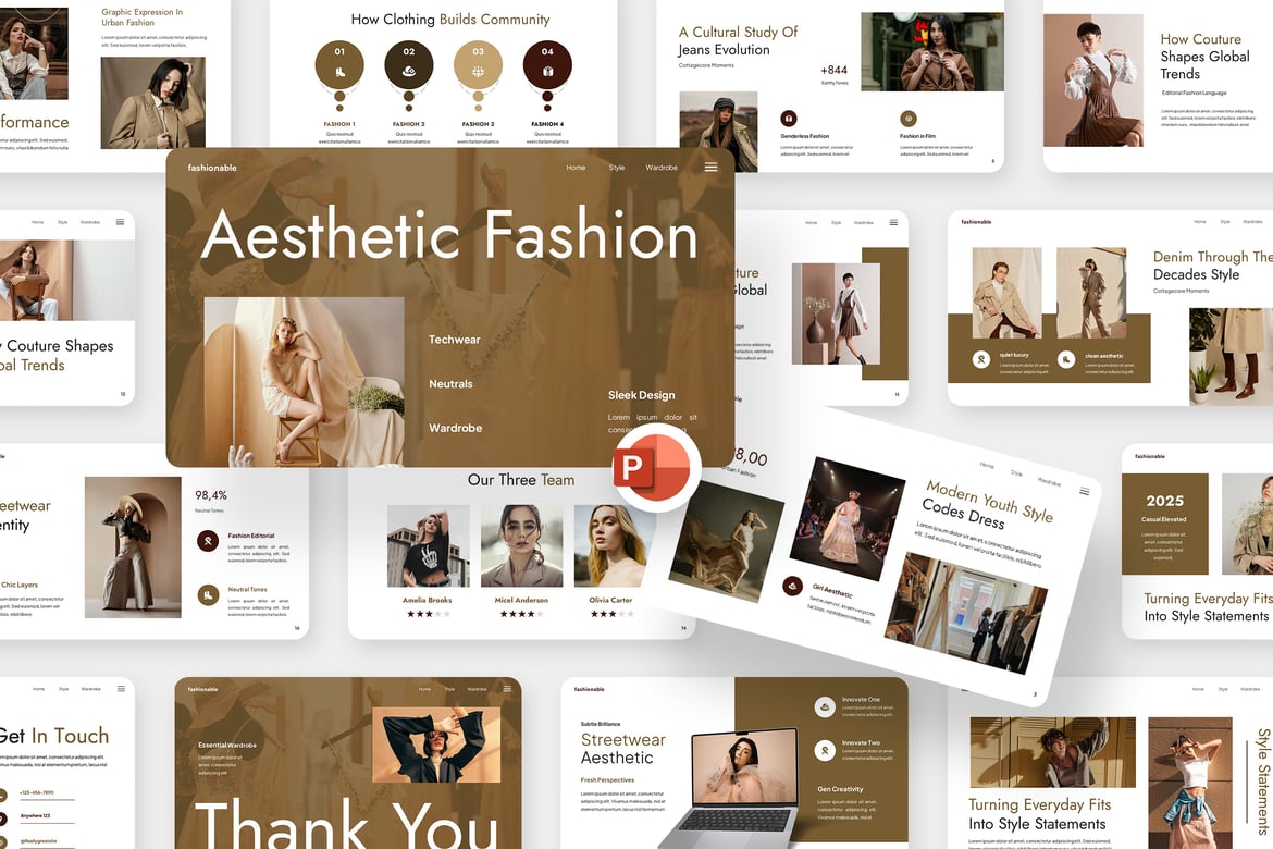 Template Presentasi Fashion Aestetik yang Menawan