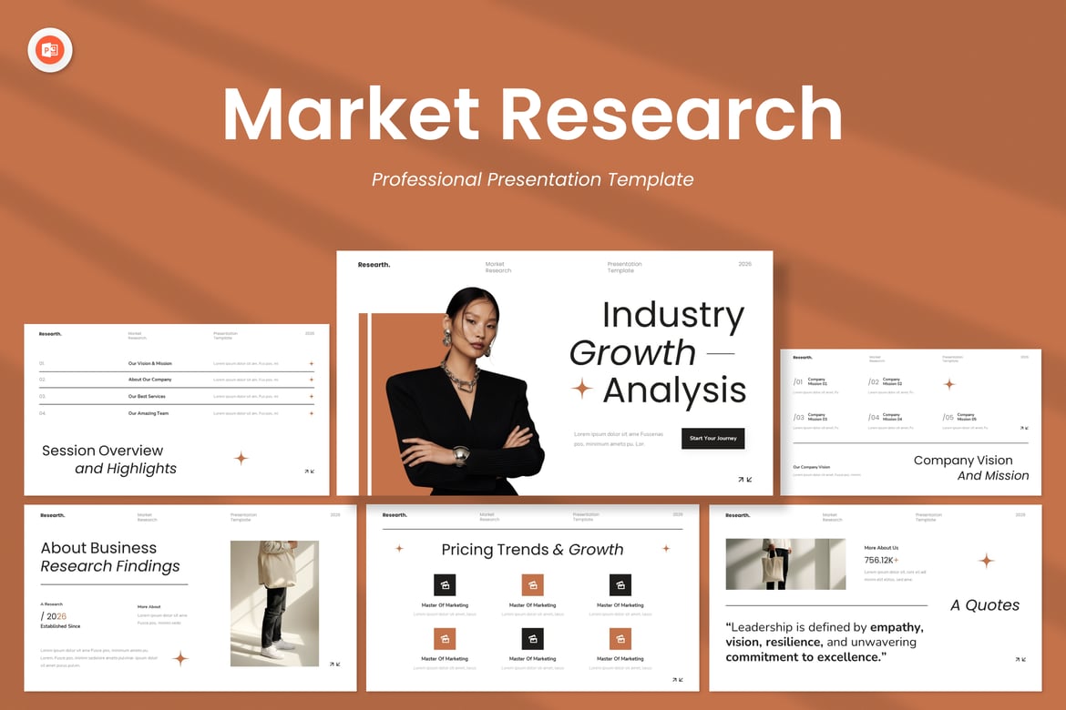 Template Presentasi Riset Pasar Estetis untuk PowerPoint