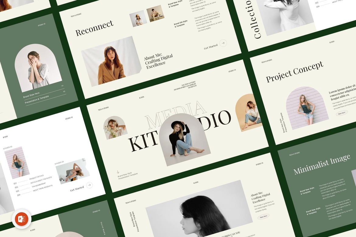 Template PowerPoint Media-Kit Estetis untuk Influencer