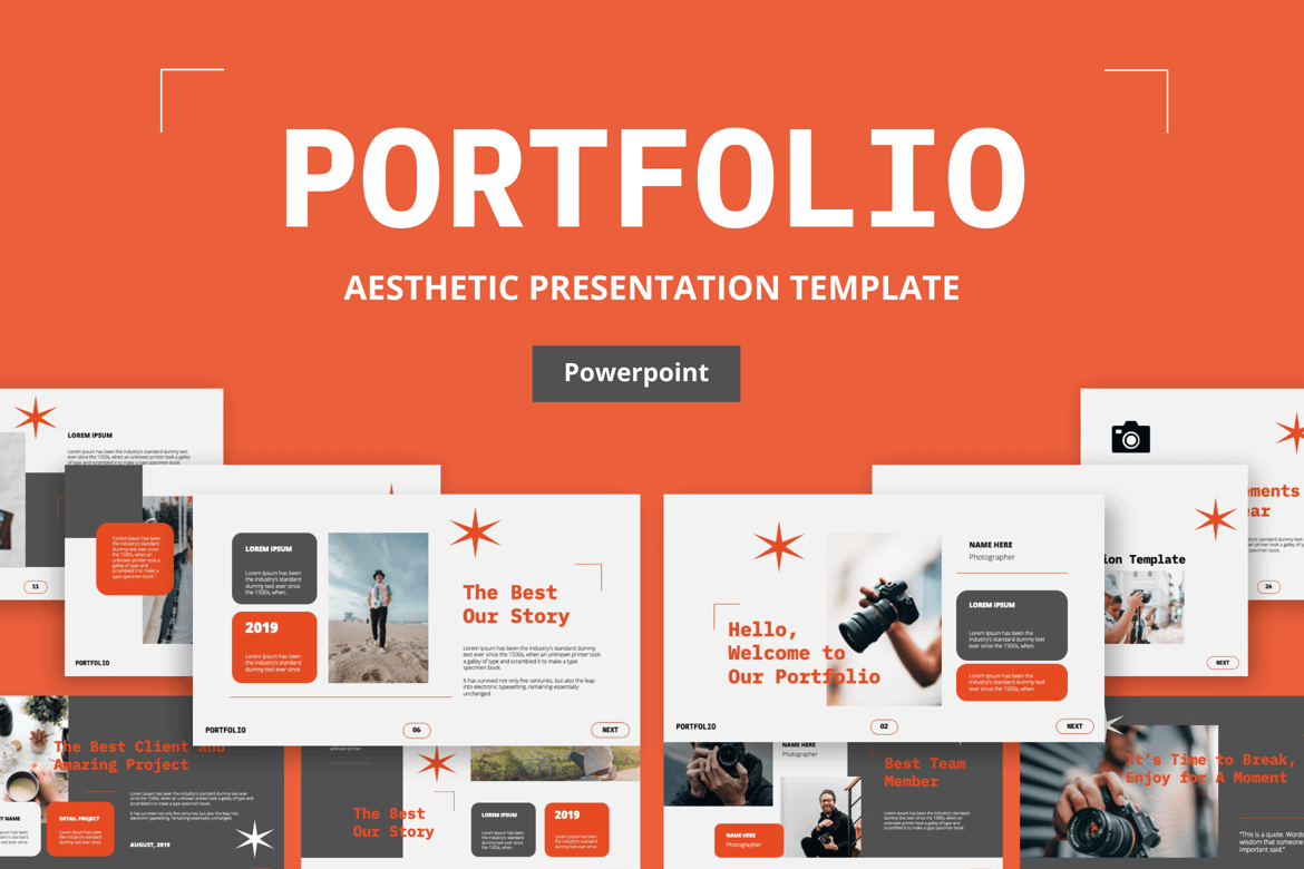 Template Powerpoint Portofolio Estetis untuk Presentasi Profesional