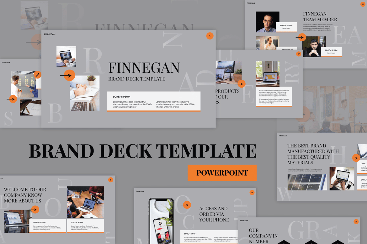 Template PowerPoint Estetis Finnegan untuk Presentasi Profesional