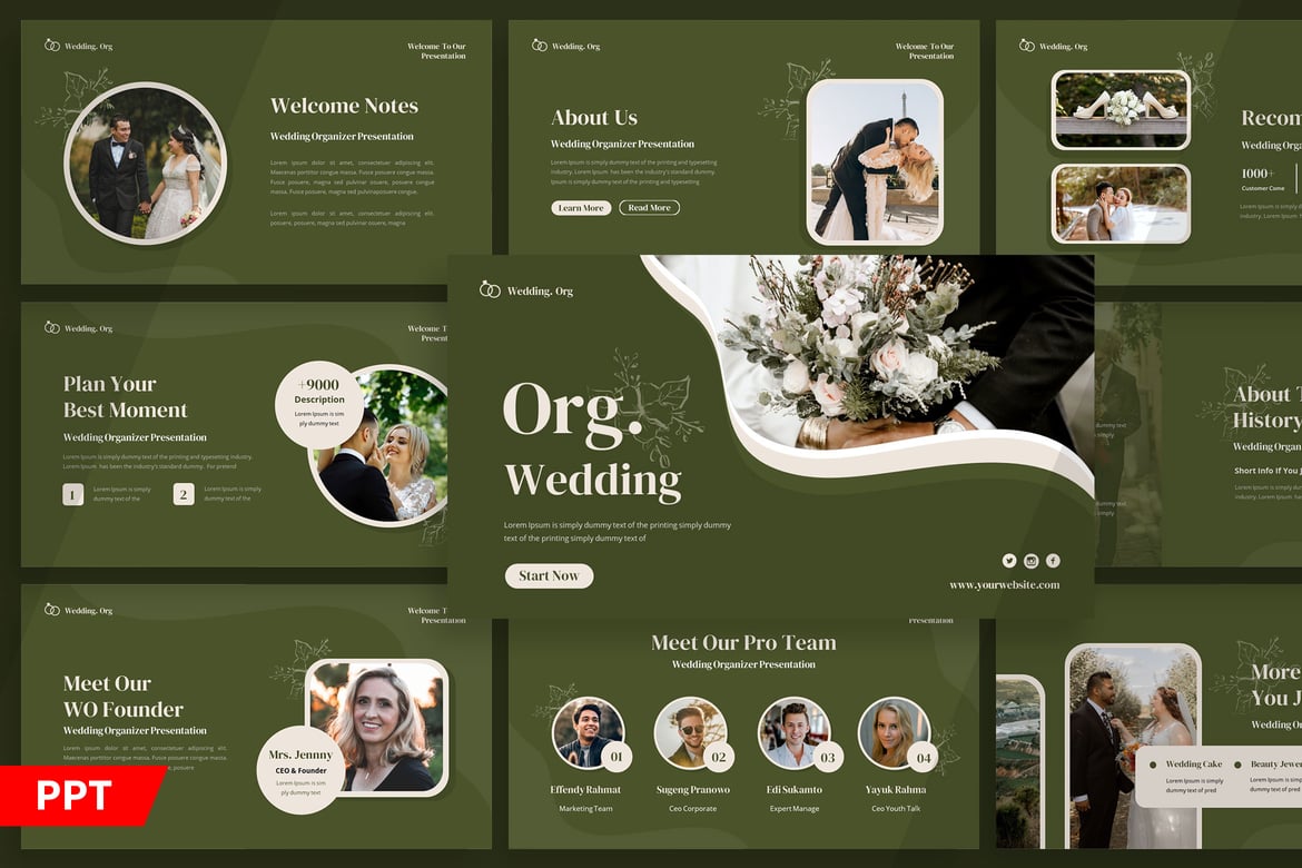 Template PowerPoint Pernikahan Aestetik yang Elegan dan Fungsional