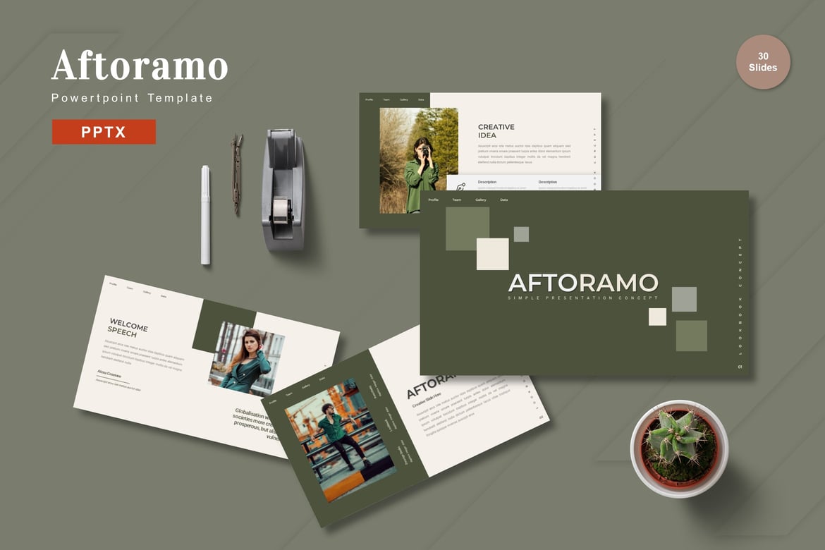 Aftoramo - Template PowerPoint Kreatif untuk Presentasi Berimpact