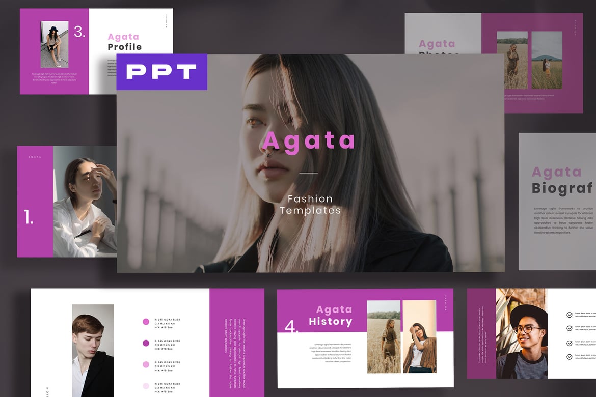 Template Presentasi Fashion Modern Agata