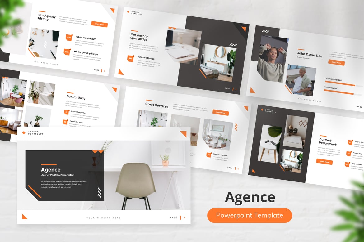 Template PowerPoint Portofolio Agensi yang Kreatif dan Modern