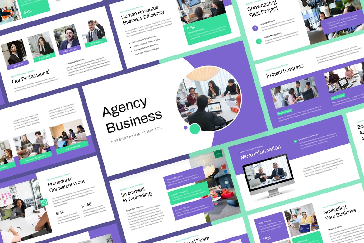 Template PowerPoint Korporat Agency yang Modern dan Profesional
