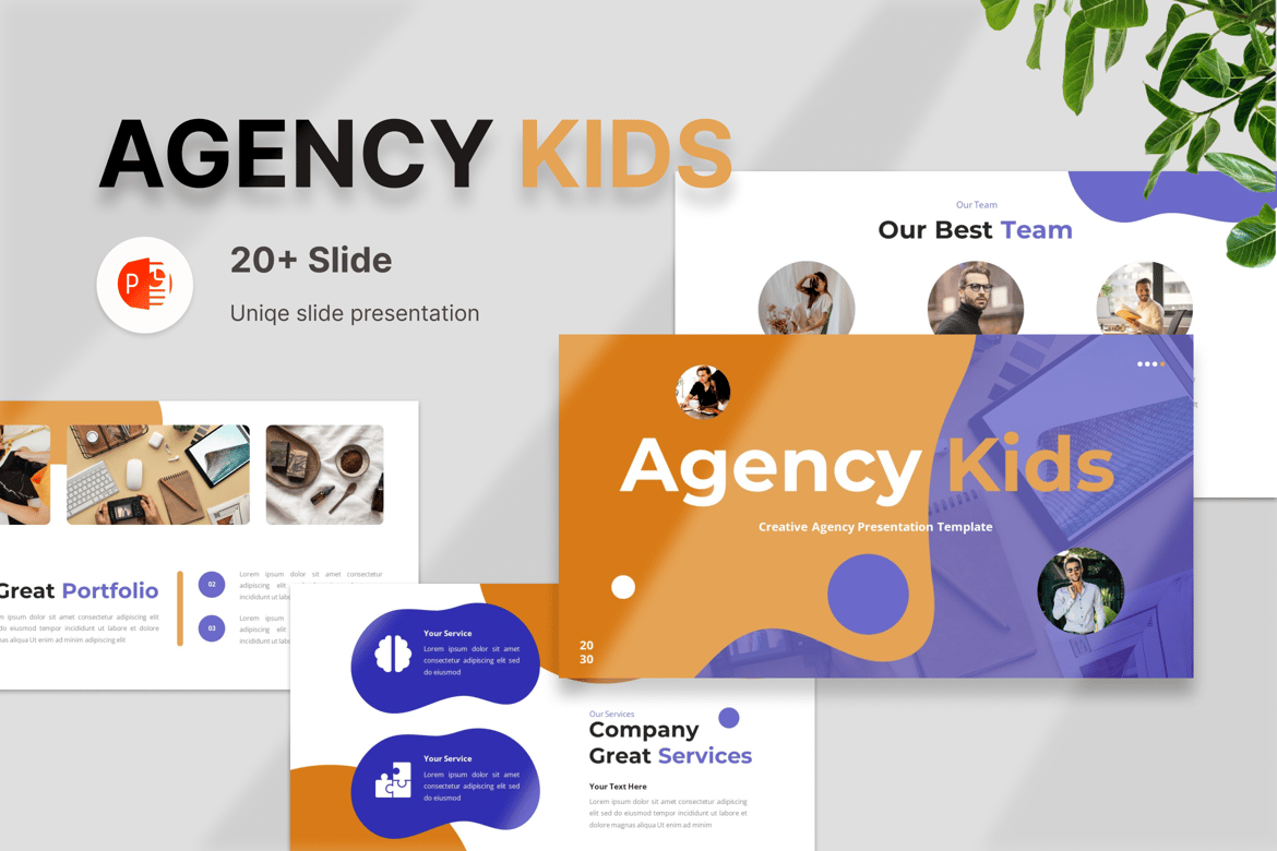 Template PowerPoint Kreatif untuk Anak – Agency Kids