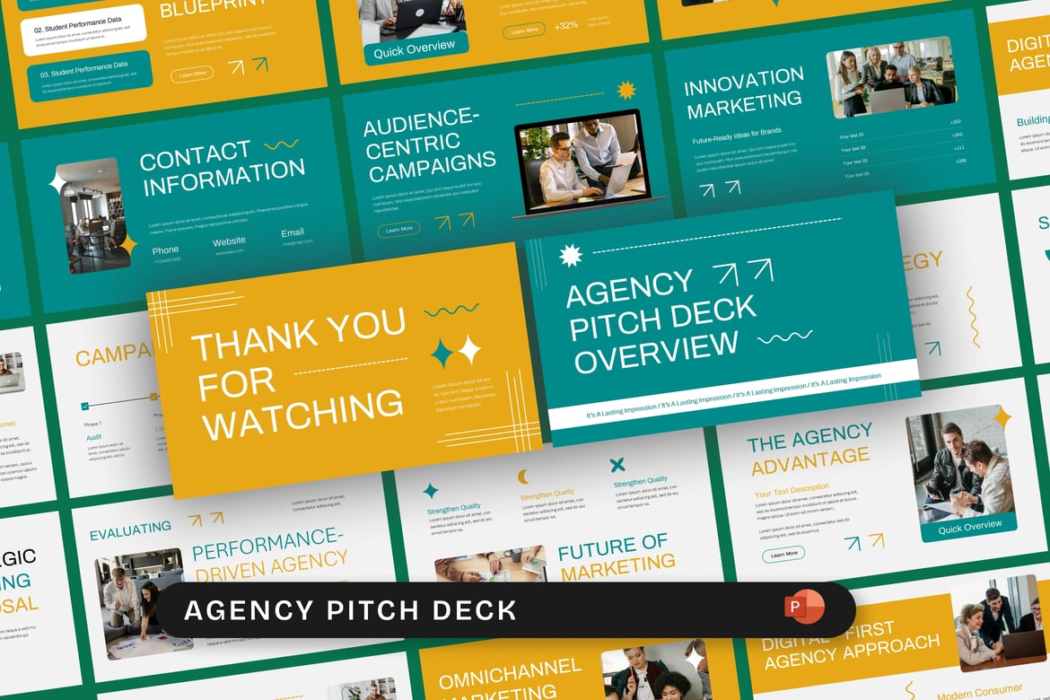 Template Presentasi PowerPoint untuk Pitch Agency yang Menarik
