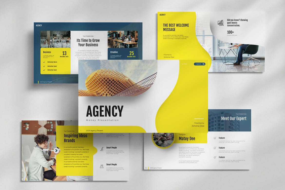Template Presentasi PowerPoint Kreatif untuk Agensi