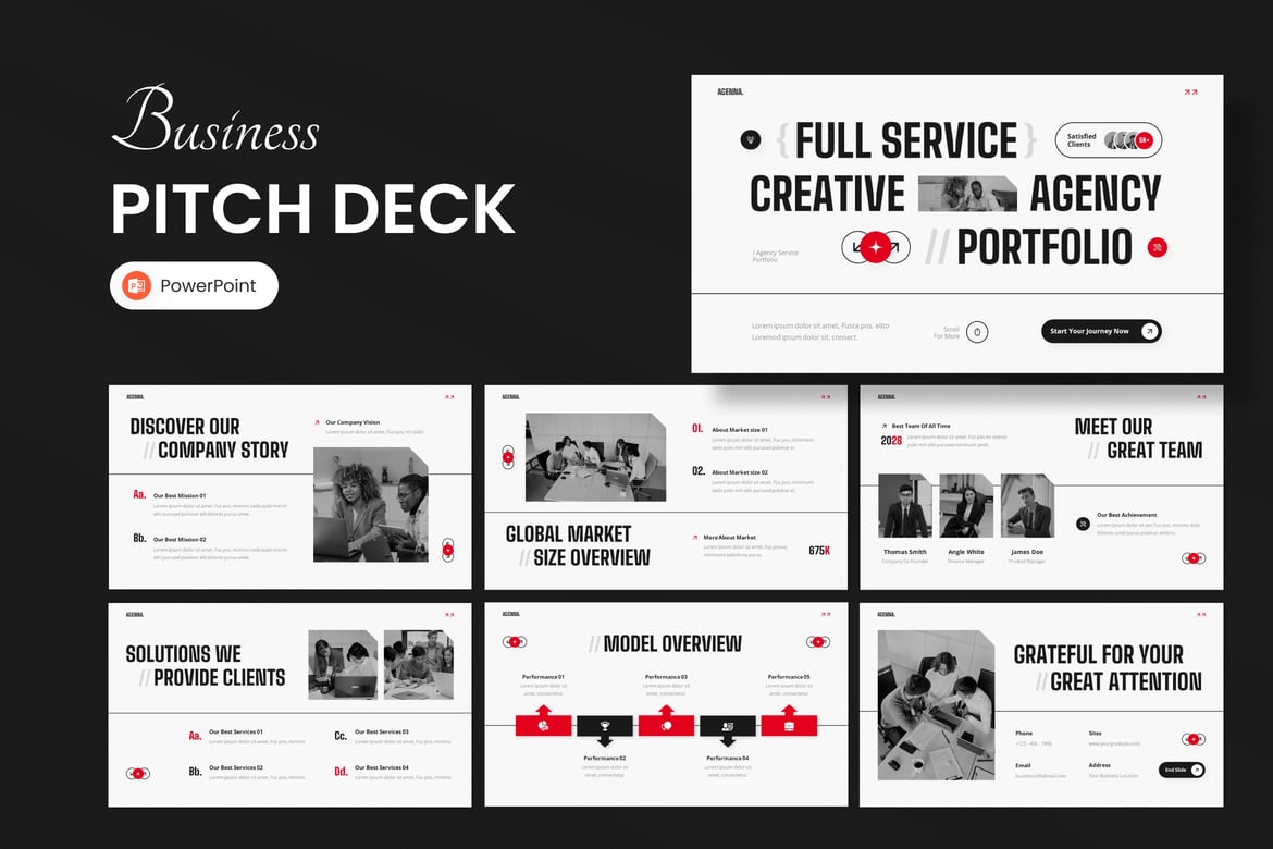 Template PowerPoint Portofolio Layanan Agensi yang Modern dan Profesional