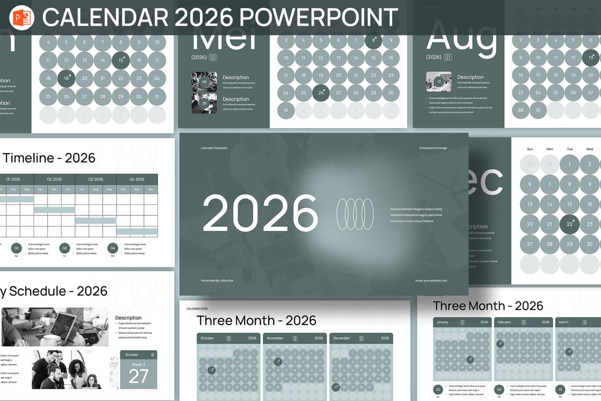 Template Presentasi Kalender 2026 untuk PowerPoint
