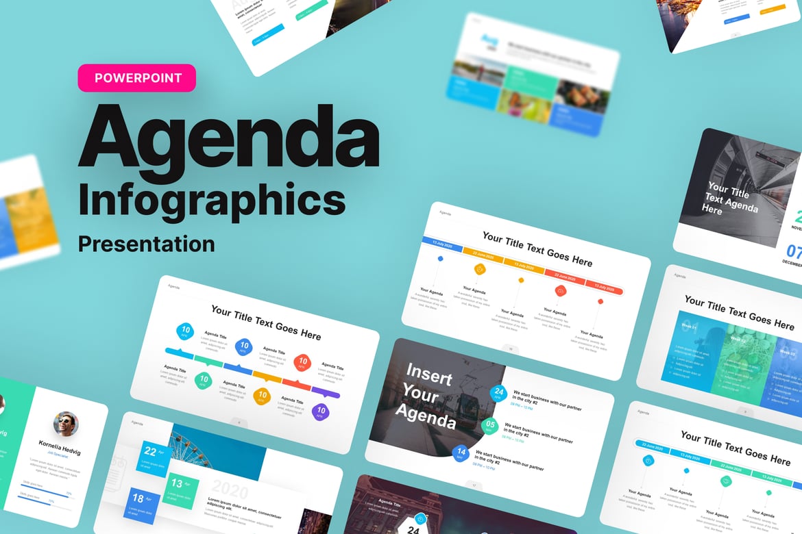 Template PowerPoint Agenda Planner Infografis yang Menarik