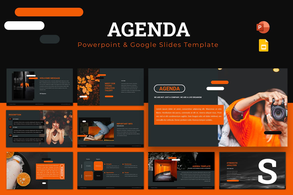 Template Presentasi Agenda Powerpoint & Google Slides yang Menarik