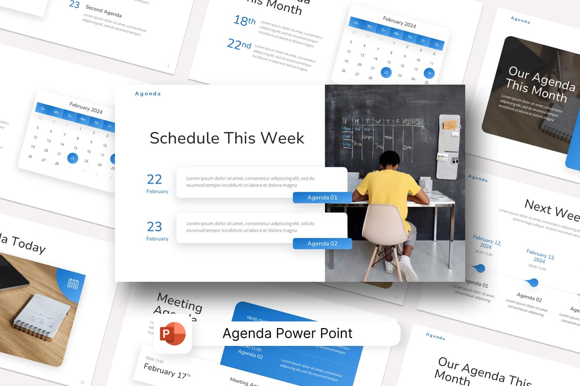 Template Presentasi Agenda PowerPoint Profesional V.1