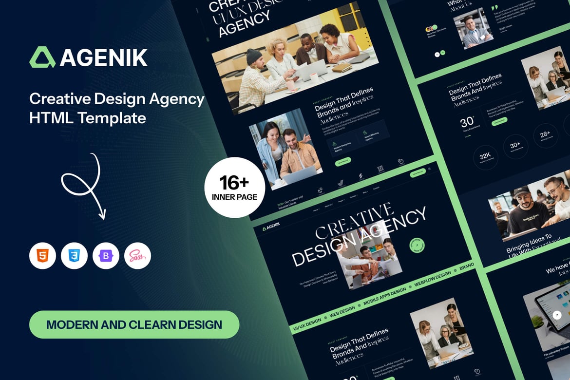 Agenik - Template Website Kreatif & Digital Agency yang Modern