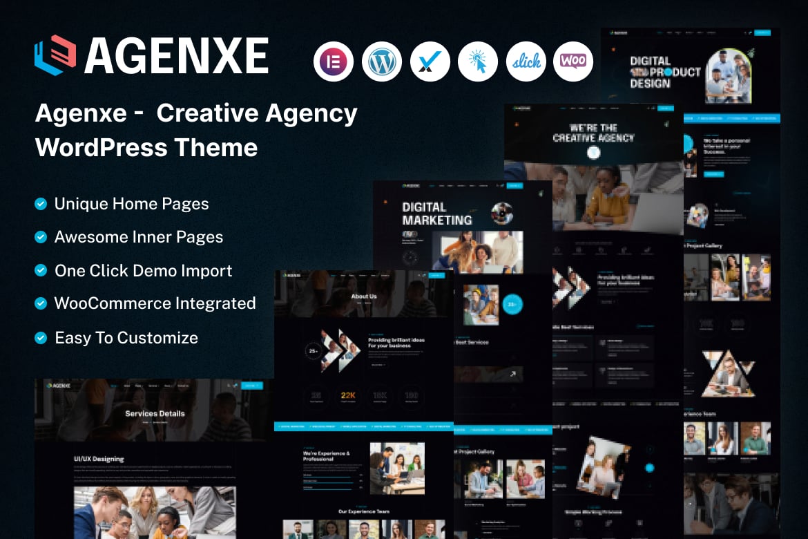 Agenxe – Tema WordPress Kreatif untuk Agensi Modern