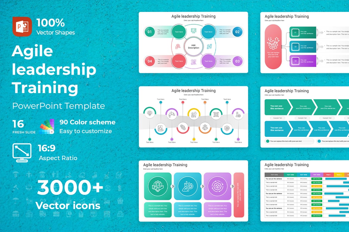 Template Presentasi PowerPoint Kepemimpinan Agile yang Menarik