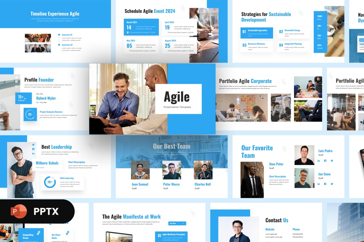 Template PowerPoint Agile yang Modern dan Menarik