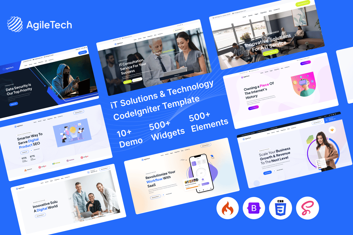 Agiletech - Template Website IT Modern Berbasis CodeIgniter dan Bootstrap