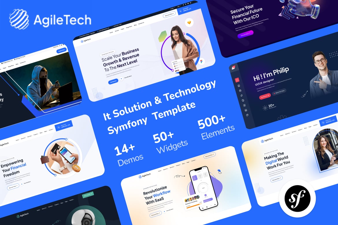 AgileTech - Template Website Symfony untuk Solusi IT Modern