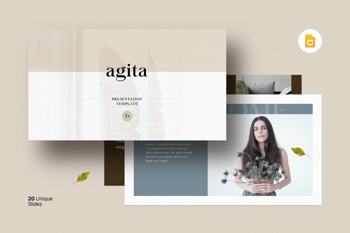 Template Presentasi PowerPoint dan Google Slides Agita yang Kreatif dan Minimalis