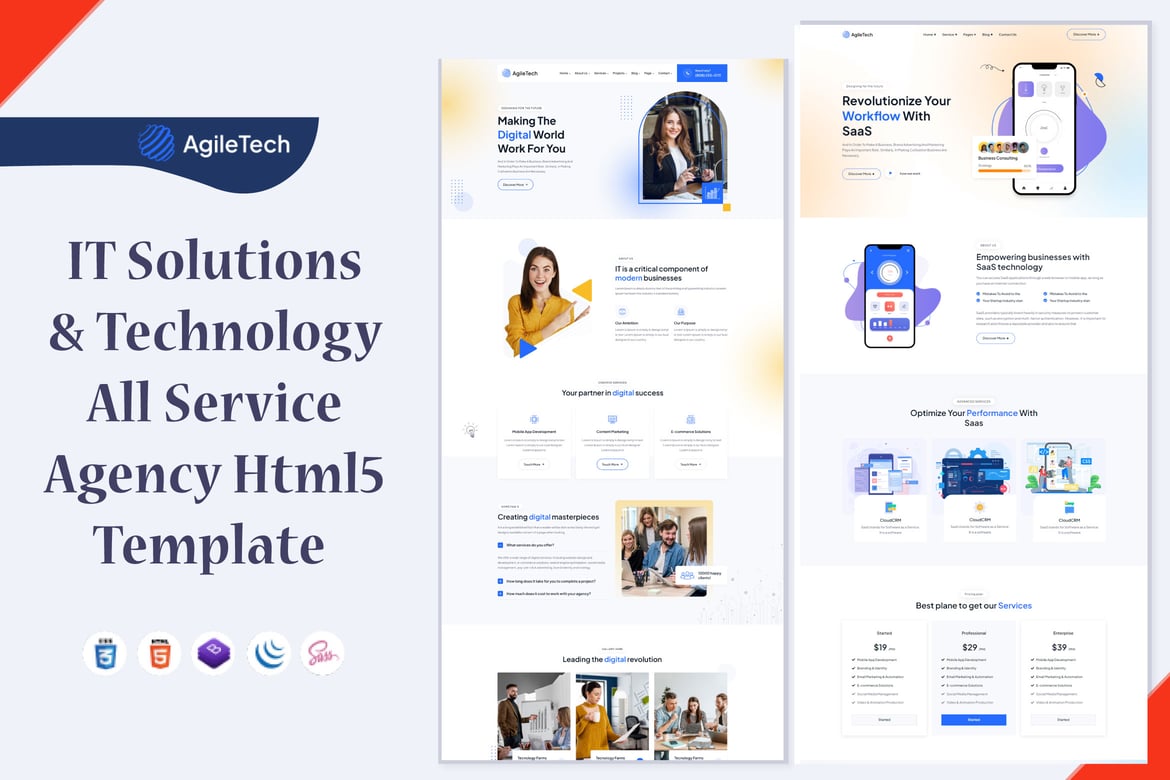 AglieTech - Template Website Solusi IT dan Teknologi Modern