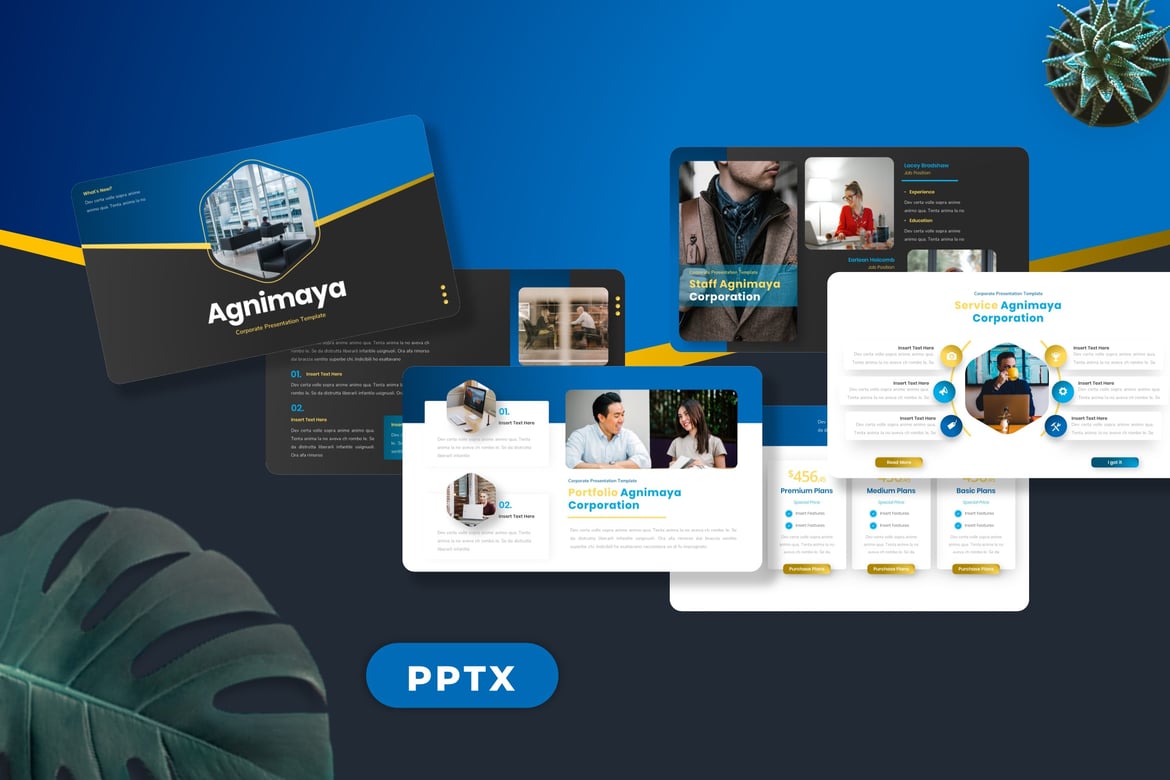 Agnimaya - Template Powerpoint Korporat yang Menarik