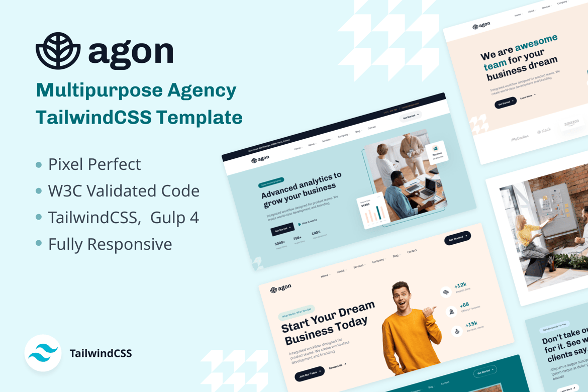 Agon - Template Website Multifungsi untuk Startup dan Agensi