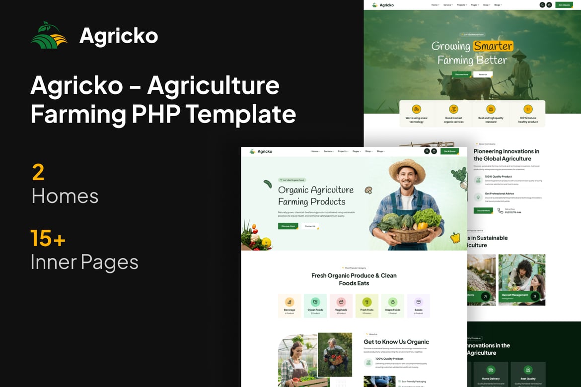 Agricko - Template Website PHP untuk Pertanian dan Produk Organik