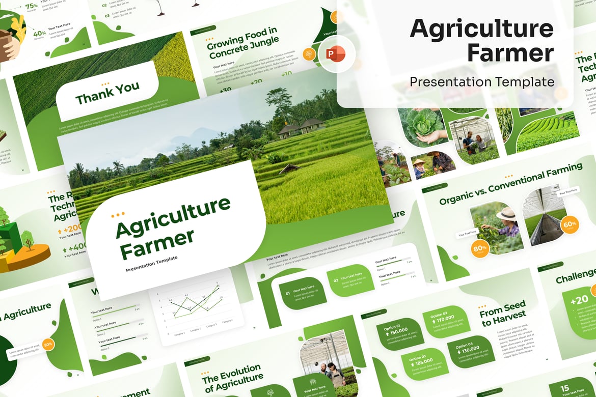 Template Presentasi PowerPoint Petani Agriculta yang Menginspirasi