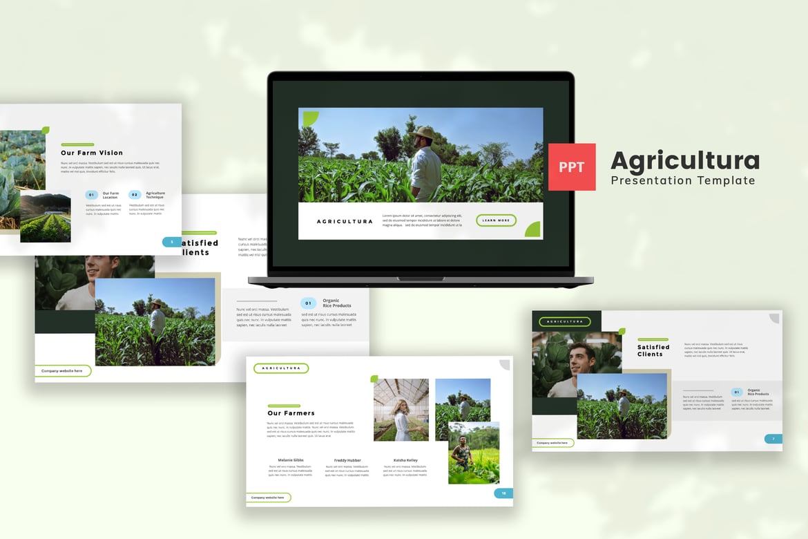 Template PowerPoint Pertanian yang Menarik - Agricultura