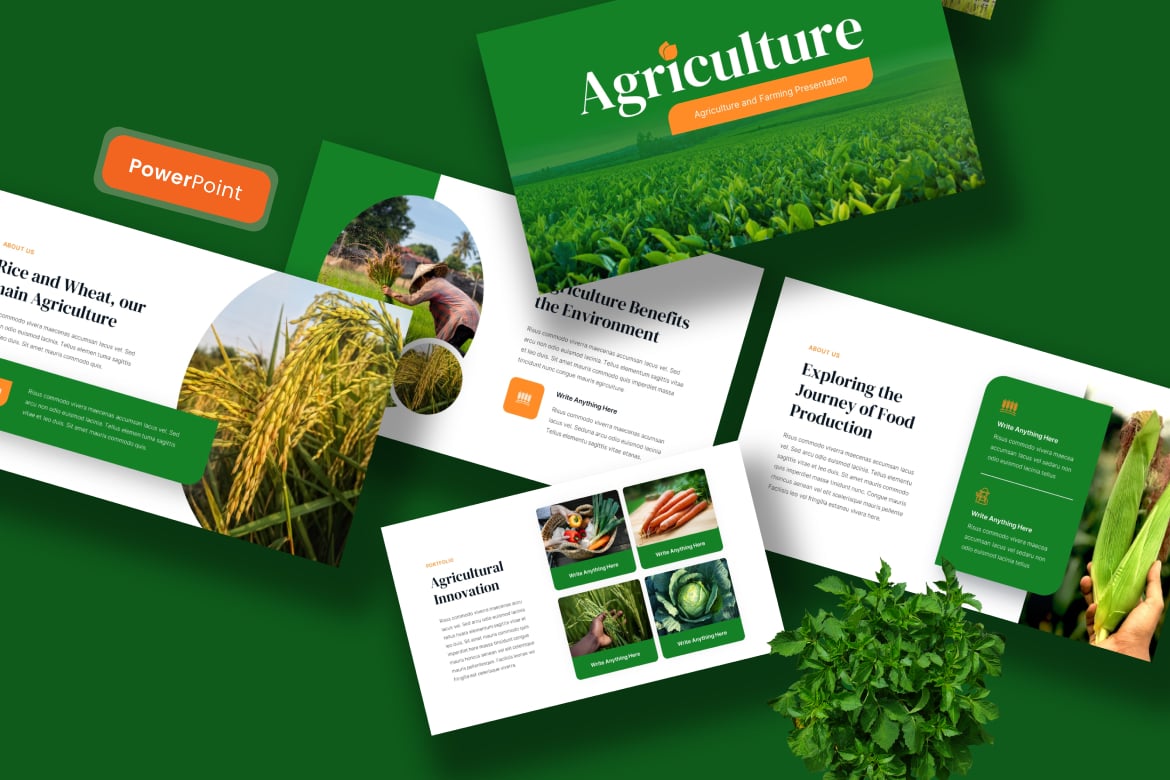 Template PowerPoint Pertanian dan Pertanian yang Menarik