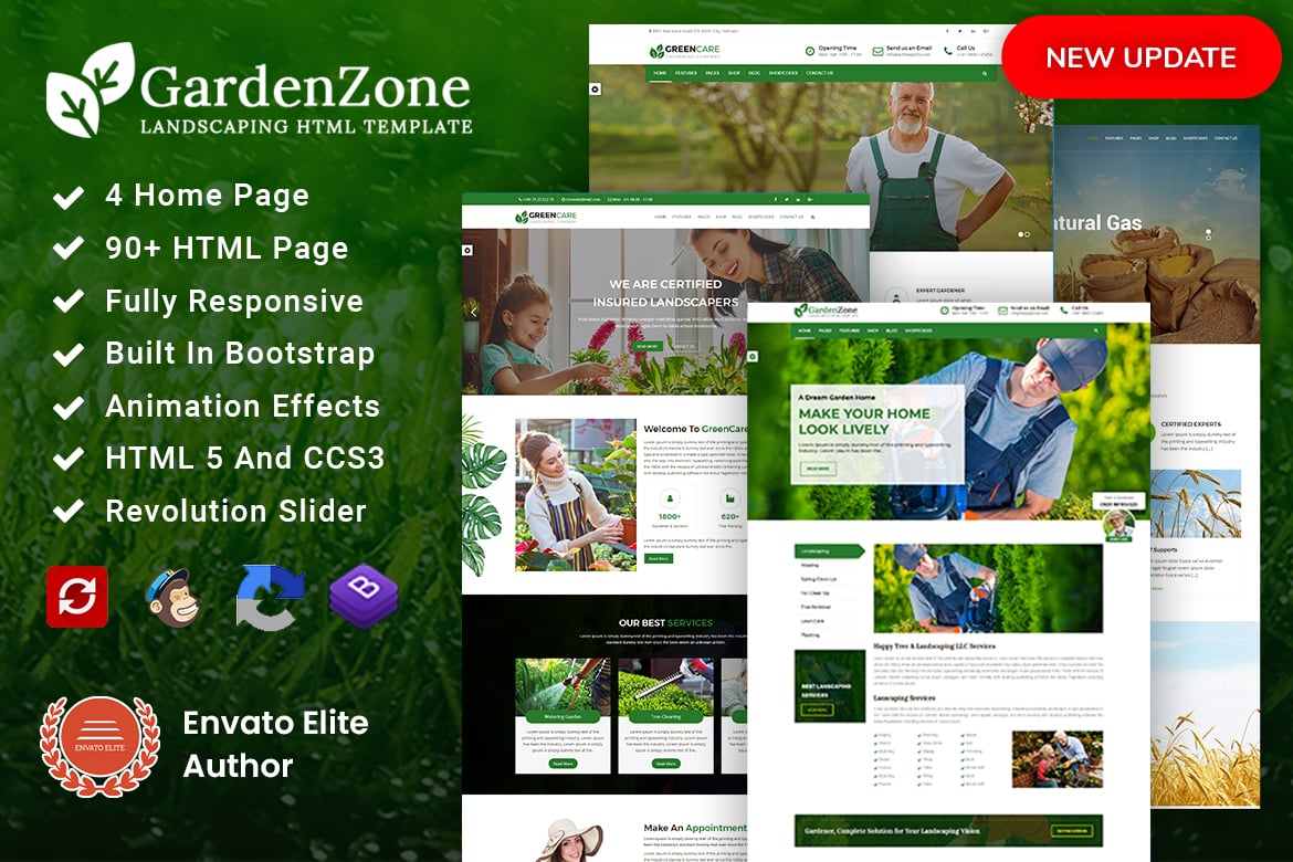 Template Website Pertanian, Berkebun & Lanskap yang Responsif