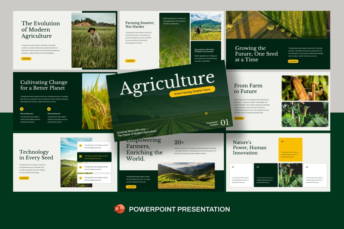 Template PowerPoint Pertanian yang Menarik dan Mudah Digunakan