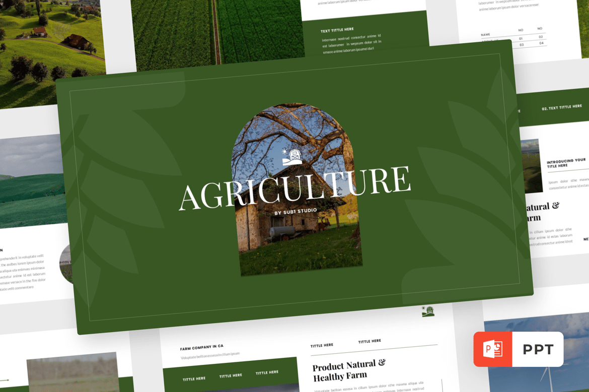 Template Presentasi PowerPoint Pertanian Modern dan Profesional