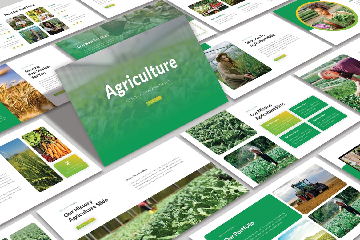 Template PowerPoint Pertanian yang Modern dan Kreatif