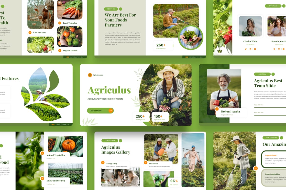 Template Presentasi PowerPoint Agriculus untuk Pertanian yang Menarik