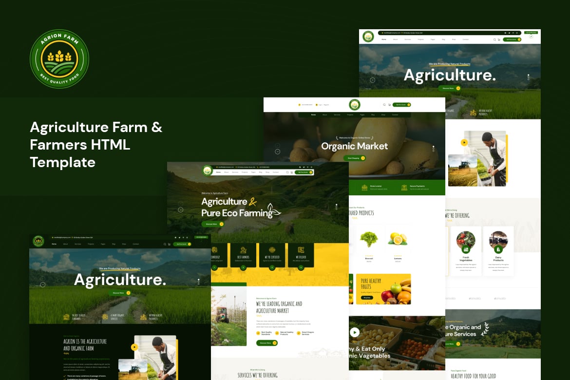 Agrion - Template Website Pertanian Modern untuk Petani dan Usaha Pertanian