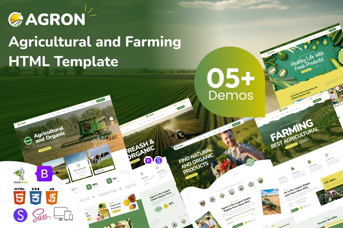 Agron - Template Website Pertanian & Pertanian Organik yang Modern